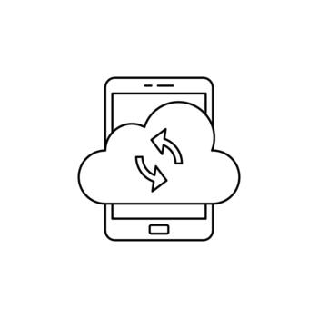 nube datos sincronización en un móvil dispositivo con bidireccional datos transferir vector