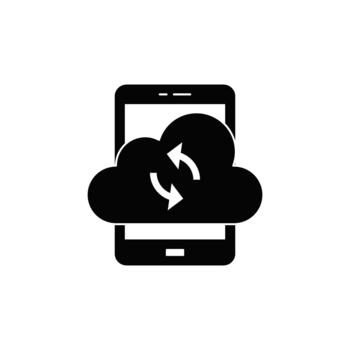 Mobile device syncing data with cloud storage vector