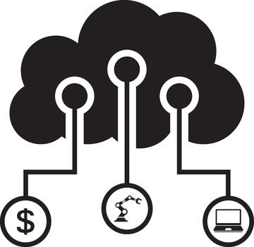 Cloud Computing. Abstract cloud technology connection. Integrated digital web concept vector