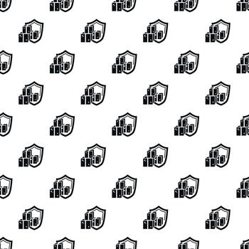 Database server data protection shield seamless pattern vector