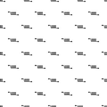 Repeating coiled spring elements pattern on white background vector