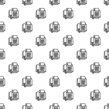 Fax machine line pattern seamless background loop vector