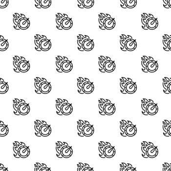 Speedometer with flame seamless pattern background vector