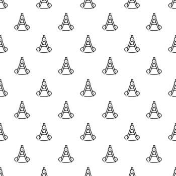 Drafting compass drawing tool engineering seamless pattern background vector