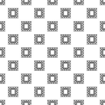 Seamless pattern with brick wall window frames vector