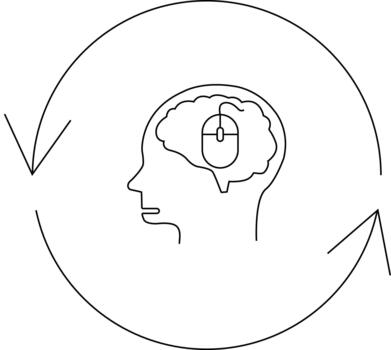 BrainComputer Interface Mind Control and Technological Integration Concept. vector