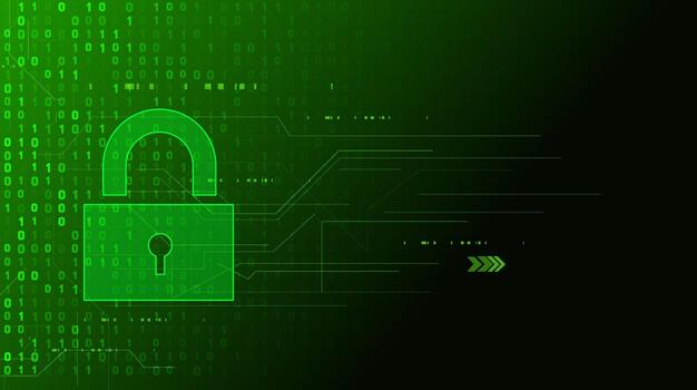 la seguridad cibernética candado con binario código digital tecnología antecedentes vector