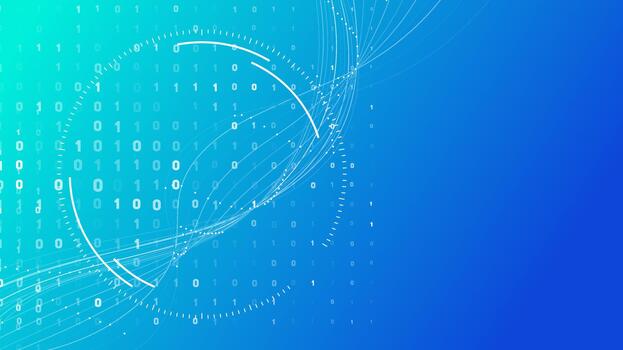 resumen digital interfaz con binario código 0, 1 tecnología antecedentes vector