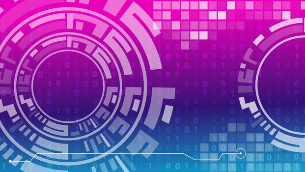 de alta tecnología circular interfaz con binario datos resumen tecnología ilustración vector