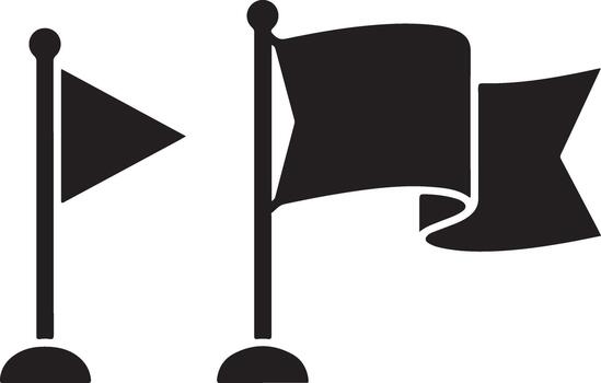 negro banderas en polos triangular bandera rectangular bandera vector