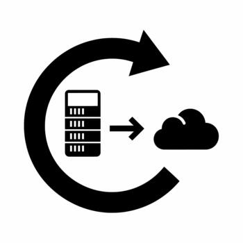 Server Data Migration to Cloud Computing Infrastructure Icon vector