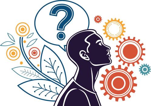 Question Mark Thinking Concept vector