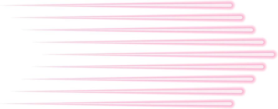 Parallel neon-effect lines progressively thin toward a triangular shape, creating a tapering effect. vector