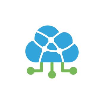 Modern Flat Cloud Computing Network Connection System Technology Icon Design vector