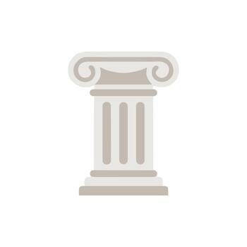 Simple Flat Style Ancient Ionic Order Column Architectural Element vector