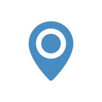 sencillo sólido puntero ubicación icono mapa navegación guía dirección firmar vector