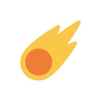 sencillo plano estilo cometa cola elemento con circulo forma icono vector