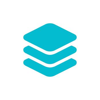 Minimalist Rounded Square Layers Stack Simple Data Icon Illustration vector