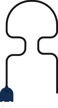 Two curves path socket plug connector wire vector