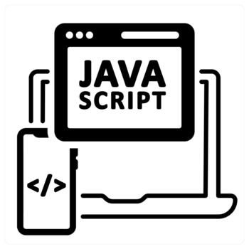 Java guión icono concepto en negro color vector