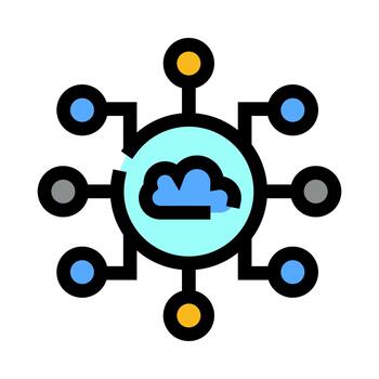 nube red informática concepto conectando múltiple dispositivos vector