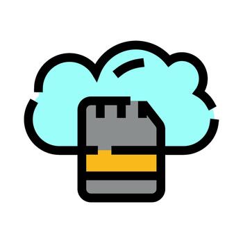 Sd card data syncing with cloud computing server vector