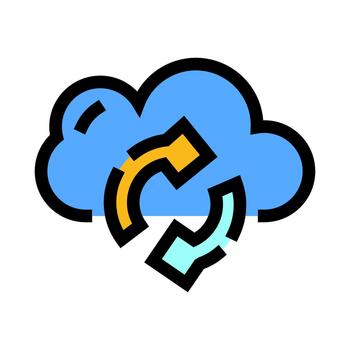 Cloud computing data synchronization and transfer icon vector