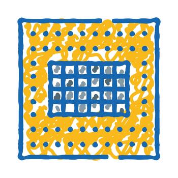 Computer processor chip with electronic circuits pattern vector