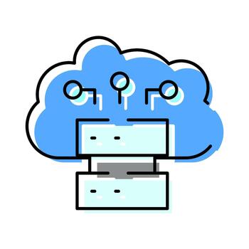 Cloud computing storing network data server infrastructure vector