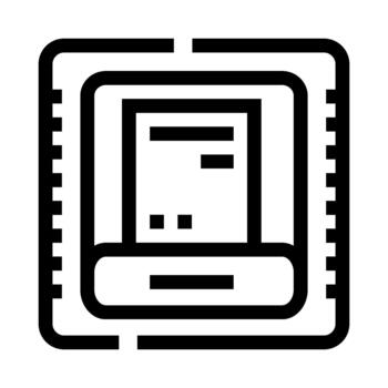 procesador UPC pastilla electrónica hardware digital icono vector