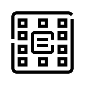 Computer chip processor controlling data information icon vector