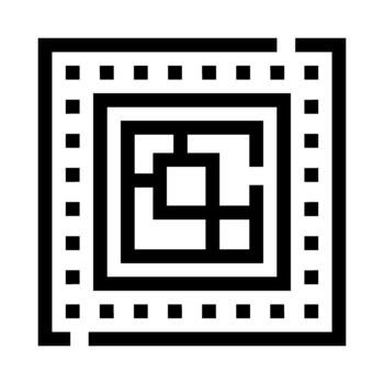 Digital circuit board network processor icon computing vector