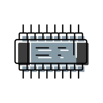 Microchip processor computer hardware technology icon design vector