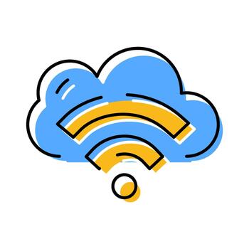 Cloud computing storing wireless internet data network vector