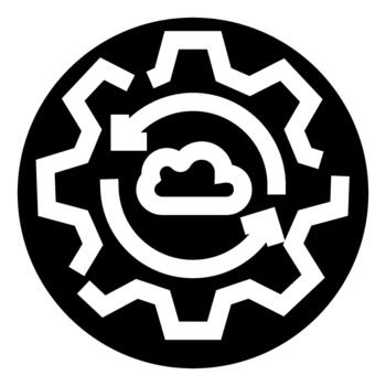 Cloud computing data sync automation workflow icon vector