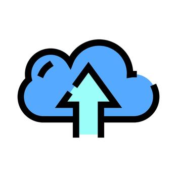 Cloud computing upload sharing data storage icon vector