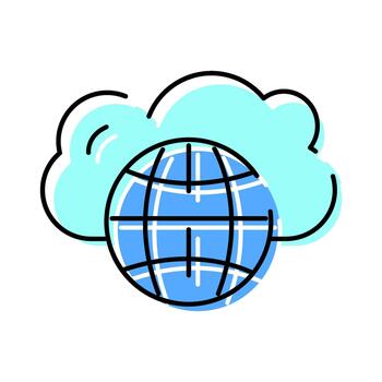 Global cloud computing connecting internet network technology concept vector