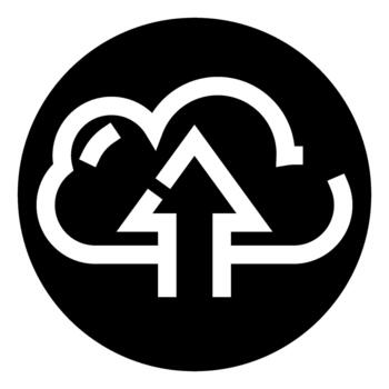 Cloud data upload processing storing icon symbol vector