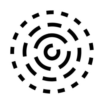 Radial dashed lines creating abstract maze pattern vector