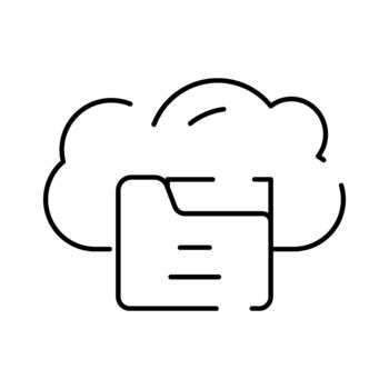 Cloud computing storing digital data folder icon vector