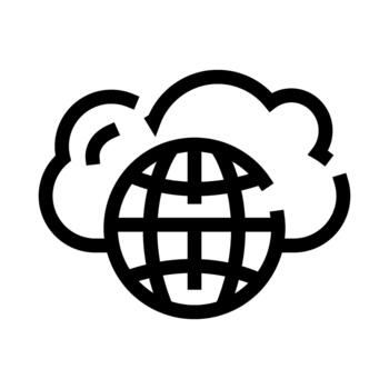 Global network linking cloud computing technology icon vector