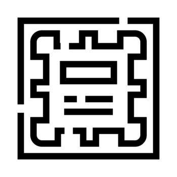 Microchip processor line icon for computing technology vector