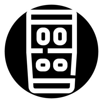 Digital display interface timer flat black icon vector