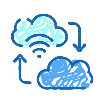Cloud computing data transfer wireless syncing technology vector
