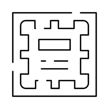procesador chipset pastilla icono para informática tecnología vector