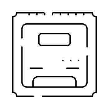 computadora Procesando unidad pastilla tecnología contorno vector