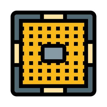 central Procesando unidad pastilla tecnología icono vector