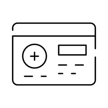 web interfaz panel agregando contenido línea icono vector