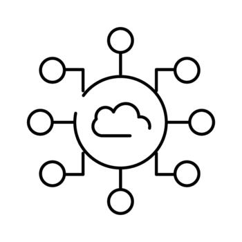 nube informática datos red almacenamiento conexión icono sistema vector