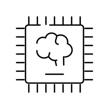 artificial inteligencia cerebro aprendizaje en pastilla Procesando datos vector